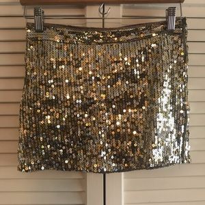 Abercrombie Sequin Silver & Gold Mini Skirt